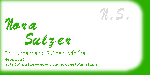 nora sulzer business card